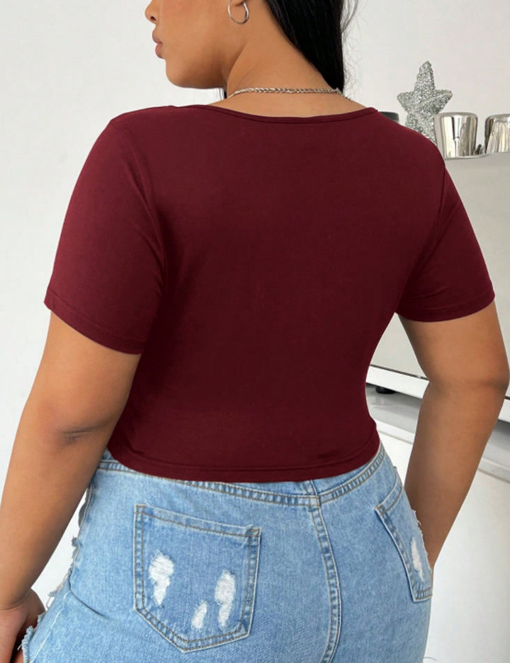 Tricou Shein Curve+, vișiniu