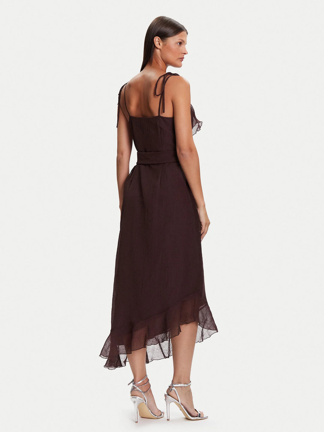 VERO MODA midi ruha, barna