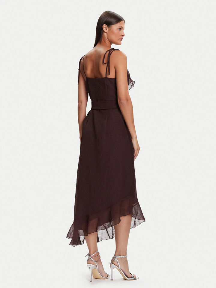 VERO MODA midi ruha, barna