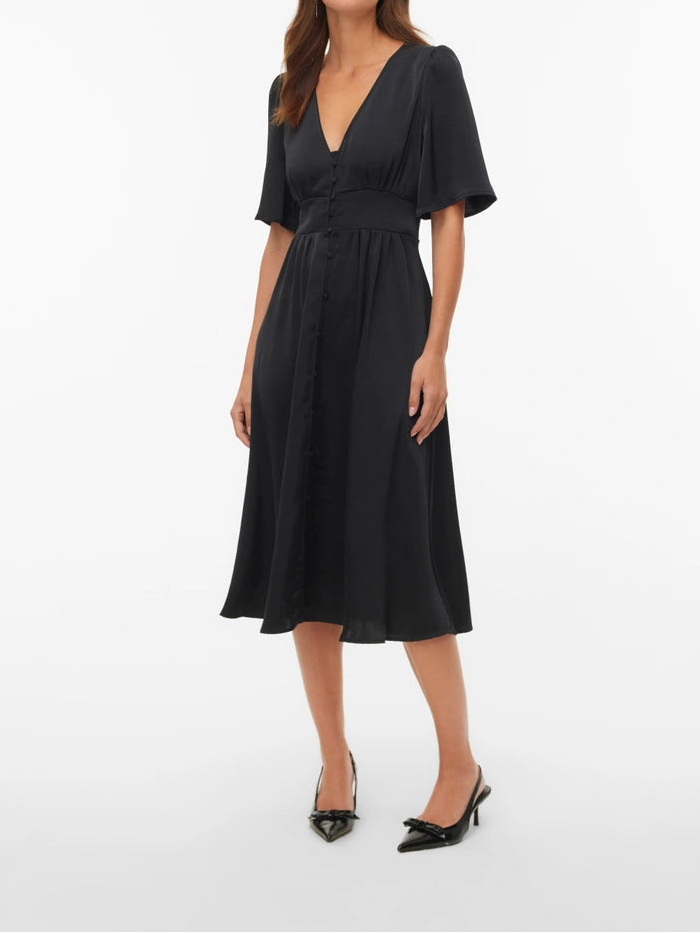 VERO MODA midi ruha, fekete
