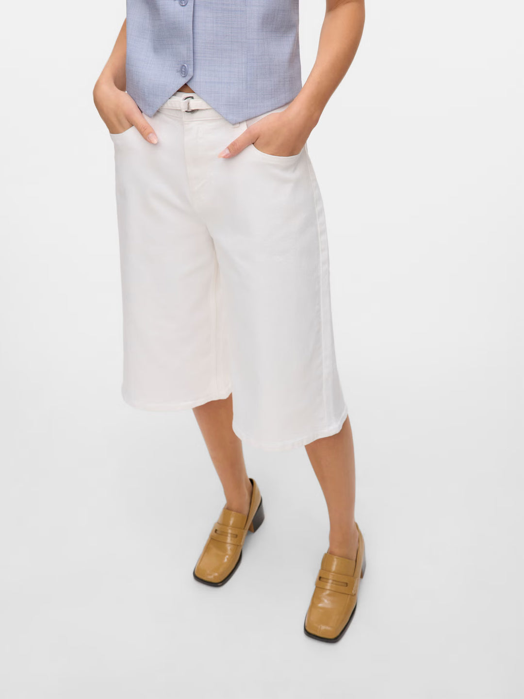 Pantaloni scurți de blugi VERO MODA, alb