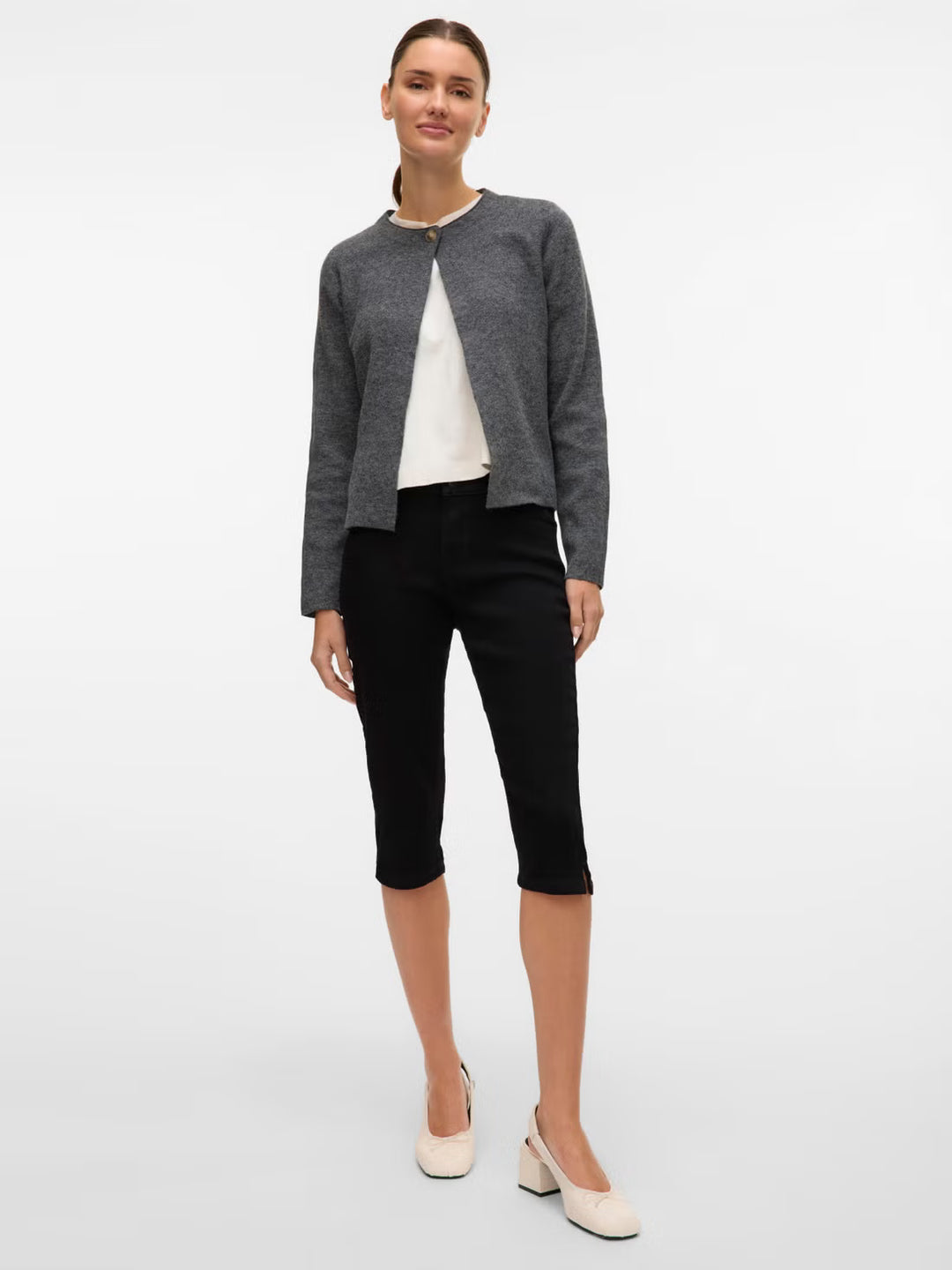 Jeans 3/4 VERO MODA, negru