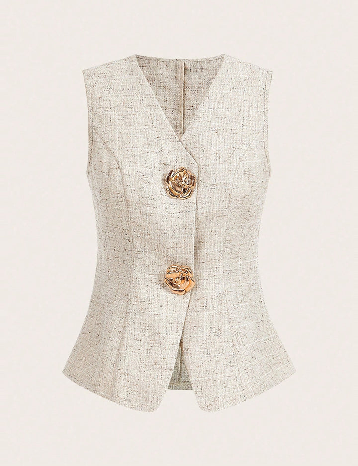 Shein Curve+ mellény, bézs