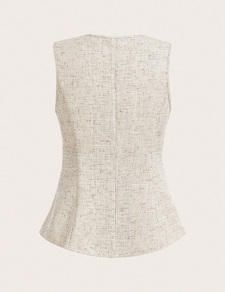 Shein Curve+ mellény, bézs