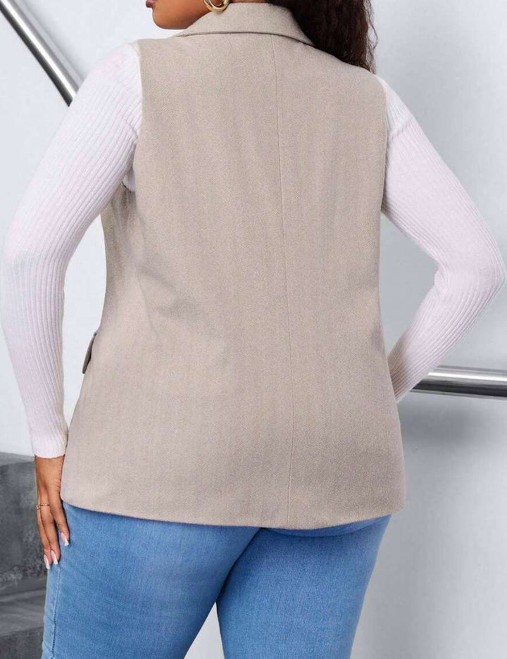 Shein Curve+ mellény, bézs