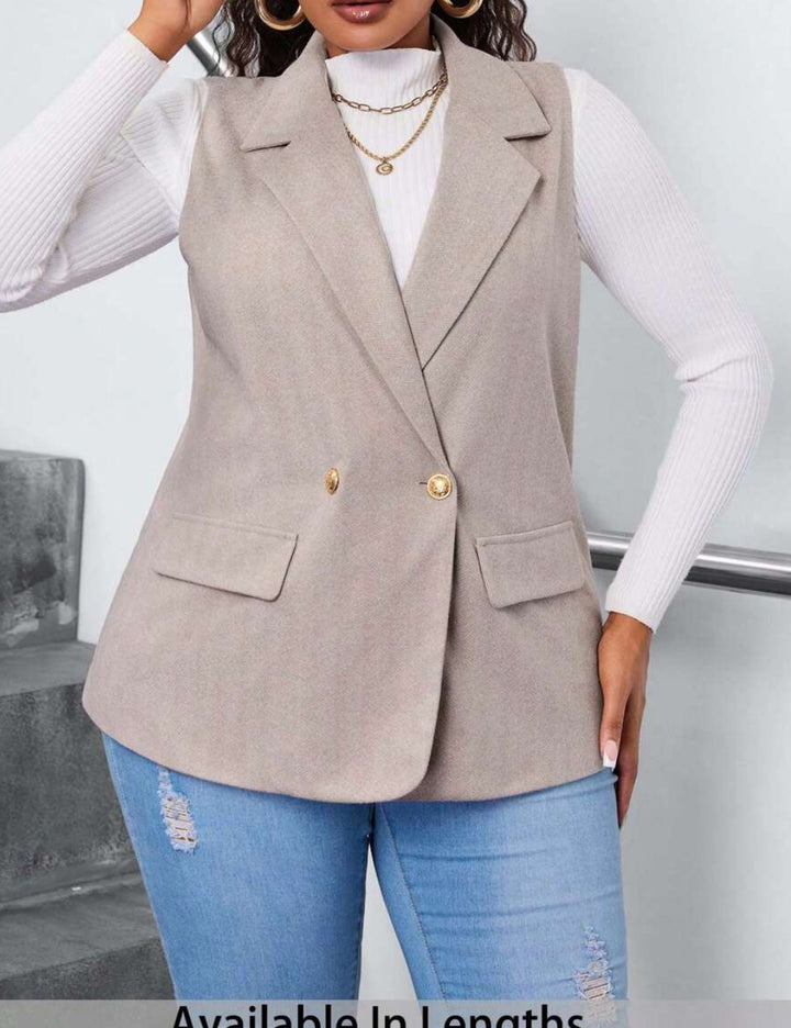 Shein Curve+ mellény, bézs