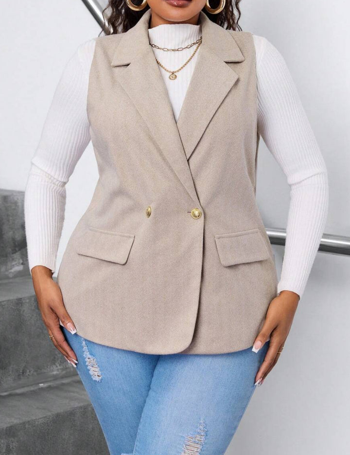 Shein Curve+ mellény, bézs
