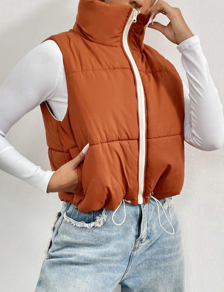 Shein mellény, téglapiros