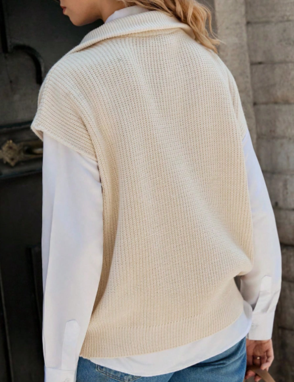 Shein mellény, krémszínű