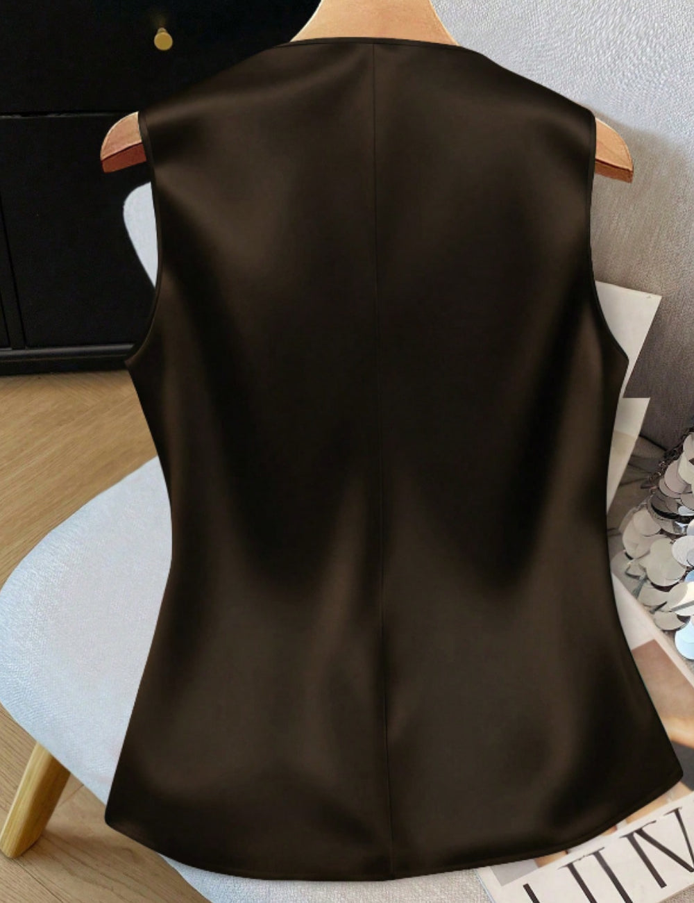 Shein Curve+ mellény, barna