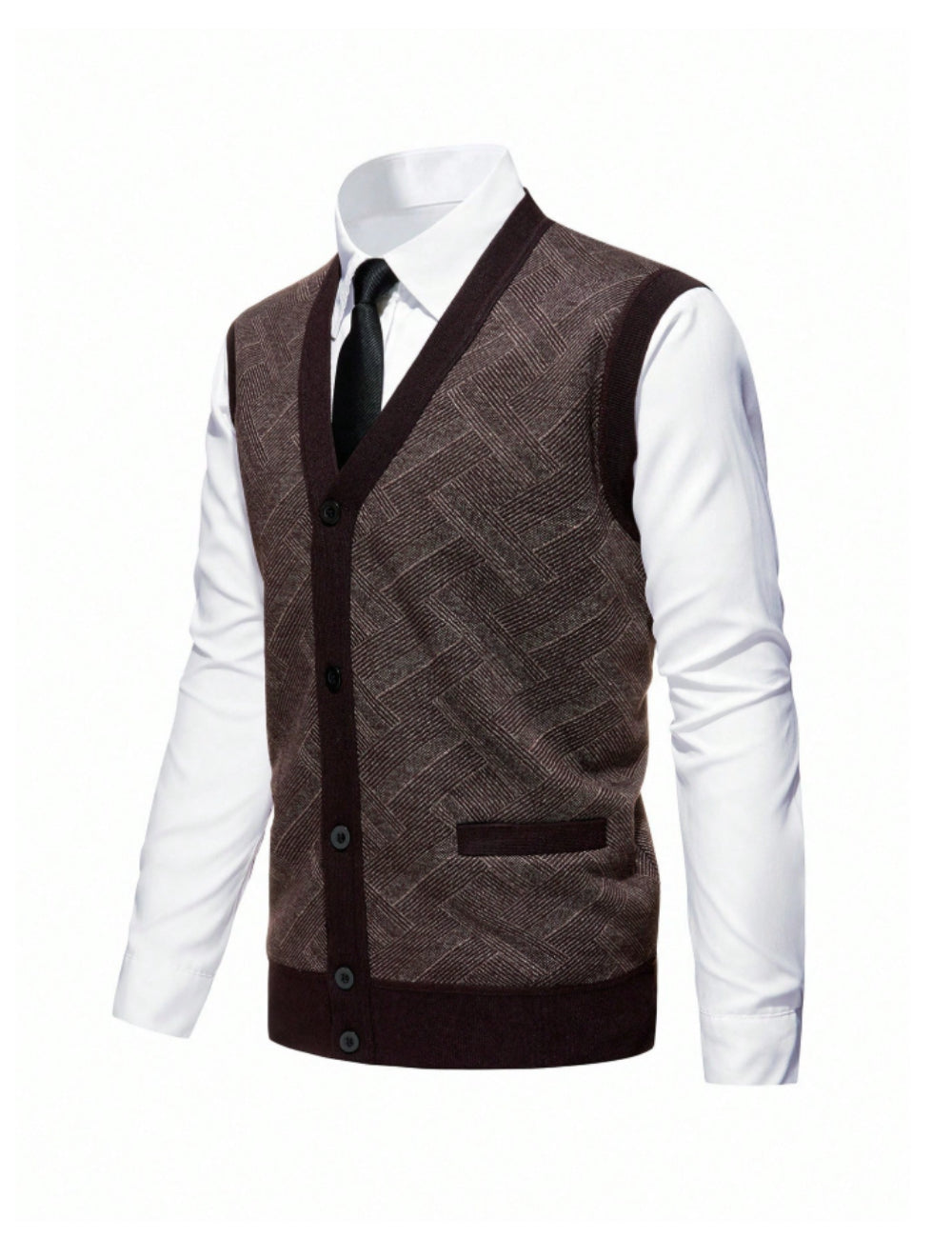 Vestă Shein MANFINITY, maro