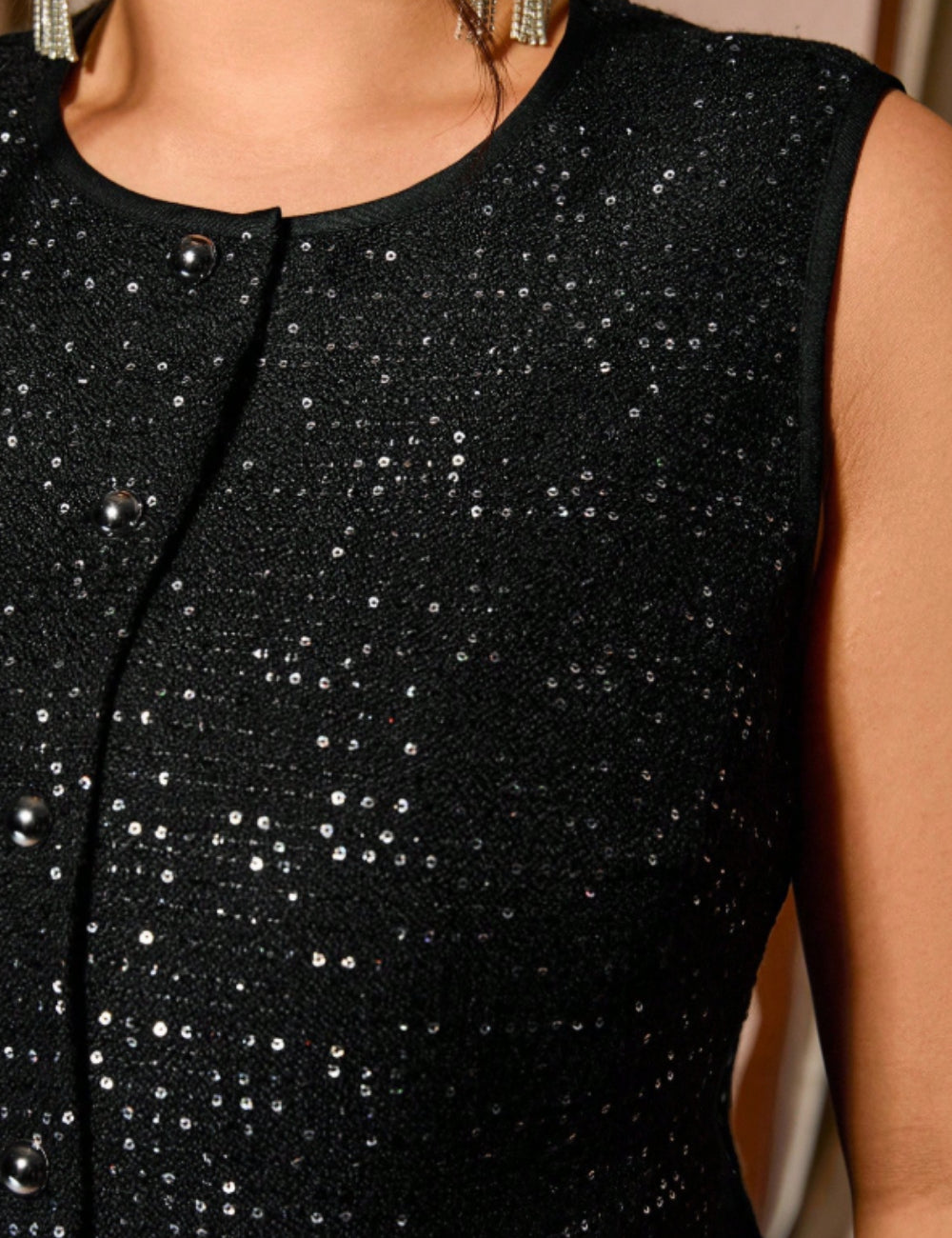 Shein Curve+ mellény, fekete