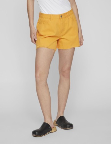 Pantaloni scurți de blugi Vila, portocaliu