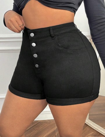 Pantaloni scurți Shein Curve+, negru