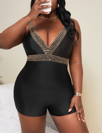 Costum de baie întreg Shein Curve+, negru