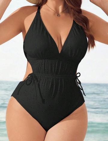 Costum de baie întreg Shein Curve+, negru