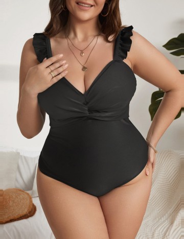 Costum de baie întreg Shein Curve+, negru