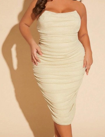 Rochie midi Shein Curve+, auriu