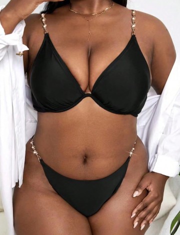 Costum de baie Shein Curve+, negru