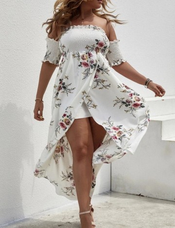 Rochie maxi Shein Curve+, alb