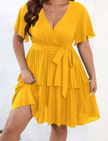 Rochie mini Shein Curve+, galben