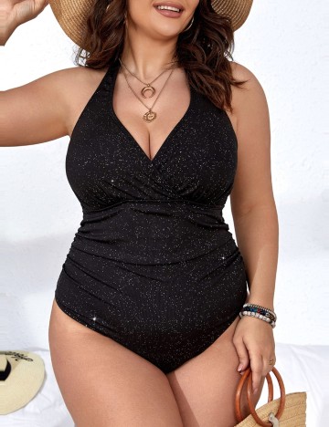 Costum de baie întreg Shein Curve+, negru