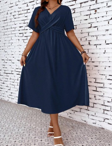 Rochie midi Shein Curve+, bleumarin