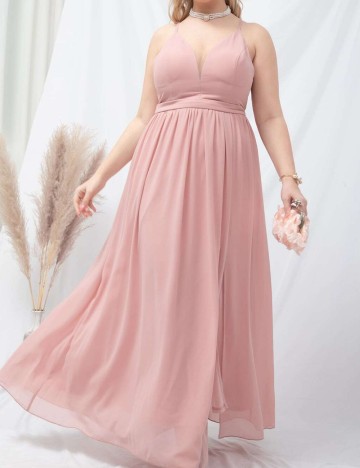 Rochie maxi Shein Curve+, roz