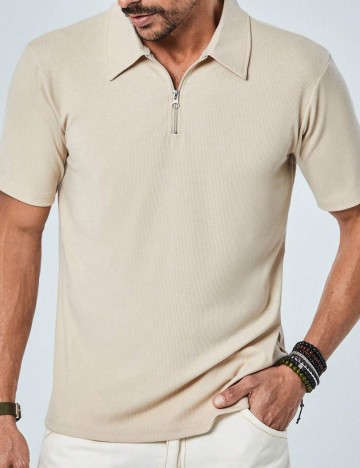 Tricou polo Shein, bej