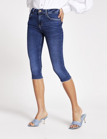 Jeans 3/4 River Island, albastru denim