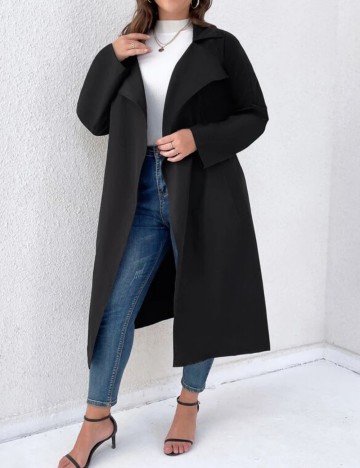 Trench Shein Curve+, negru