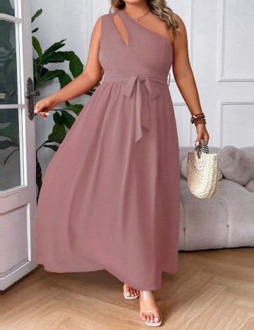 Rochie maxi Shein Curve+, roz