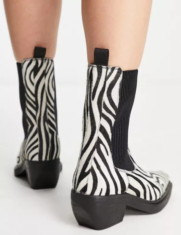 Botine din piele ASOS, mix culori