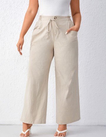 Pantaloni Shein Curve+, bej