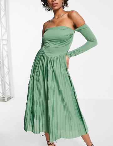 Rochie midi ASOS, verde