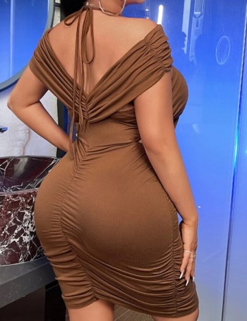 Rochie mini Shein Curve+, maro