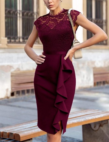 Rochie midi Shein, vișiniu