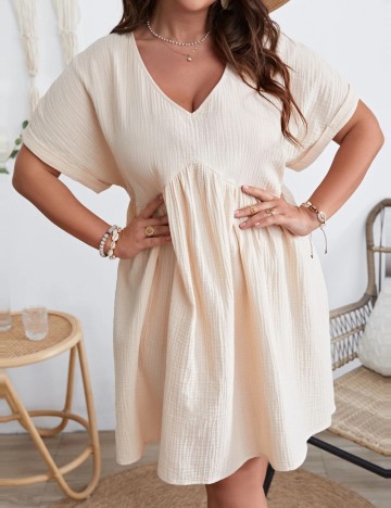 Rochie mini Shein Curve+, crem