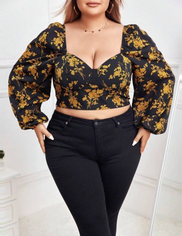 Top Shein Curve+, negru