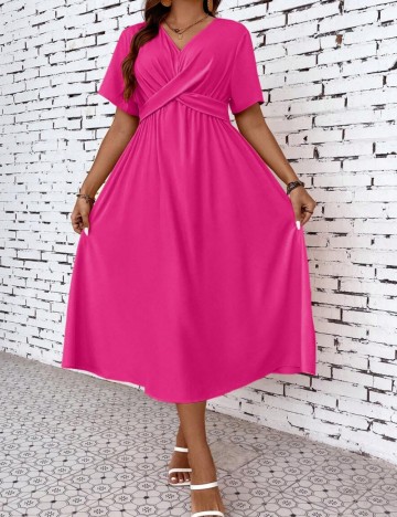 Rochie midi Shein Curve+, roz