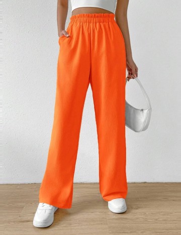 Pantaloni Casual Shein, portocaliu