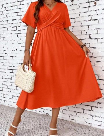 Rochie maxi Shein Curve+, portocaliu