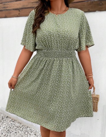 Rochie mini Shein Curve+, verde