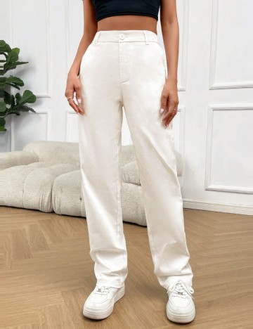 Pantaloni Shein, alb