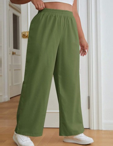 Pantaloni Shein Curve+, verde