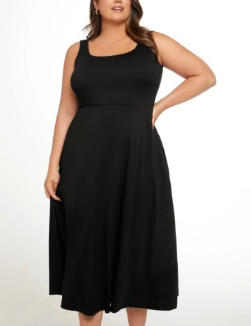 Rochie midi Shein Curve+, negru