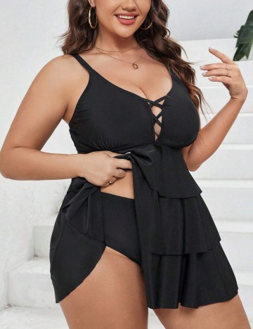 Costum de baie Shein Curve+, negru