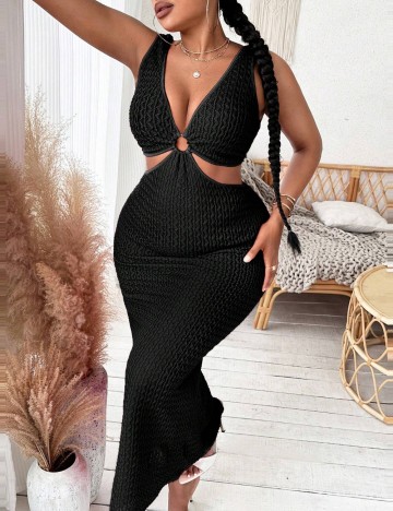 Rochie maxi Shein Curve+, negru