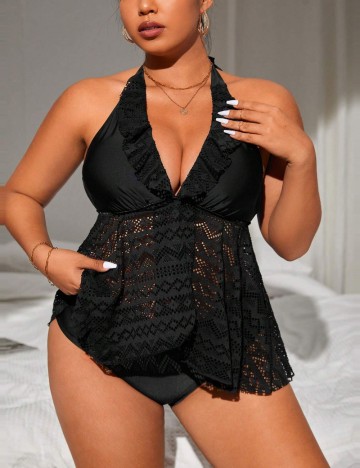 Costum de baie Shein Curve+, negru