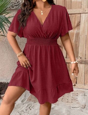 Rochie mini Shein Curve+, vișiniu